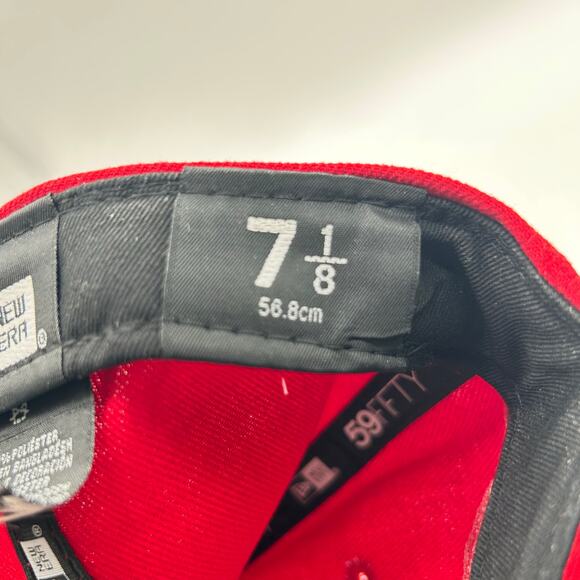 Atlanta Braves‎ 1995 World Series Hat Mens 7 1/8 Red New Era Baseball Cap - Picture 9 of 9